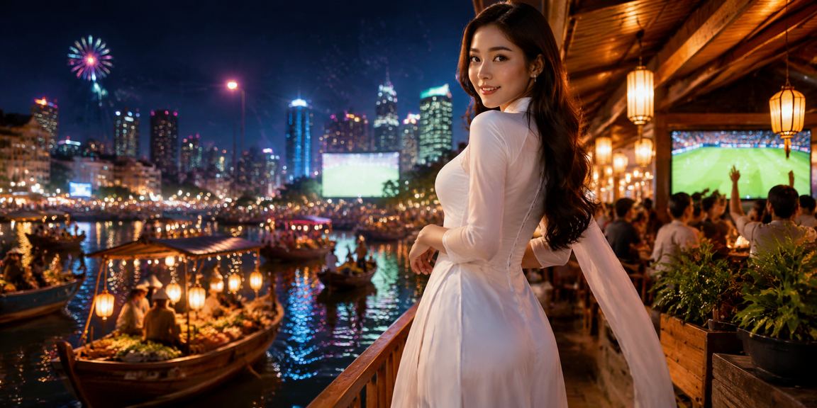 Người dùng tại Đà Lạt mặc áo dài xem thể thao trực tuyến qua điện thoại trên nền tảng ph88