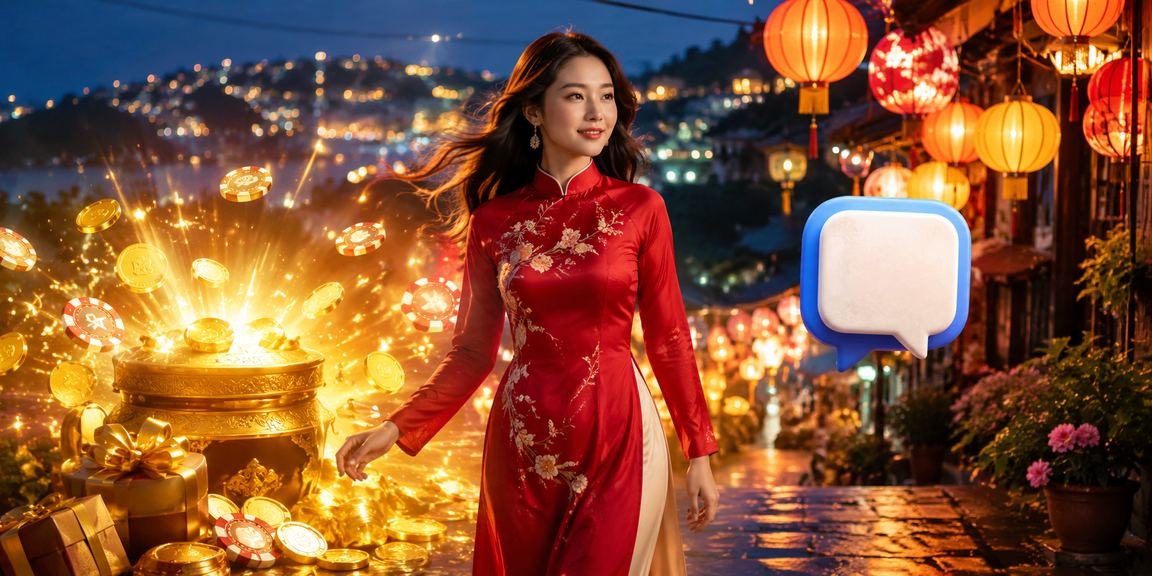 Người phụ nữ mặc áo dài tại Đà Lạt ngắm nhìn thành phố, không gian cao nguyên yên tĩnh phù hợp trải nghiệm giải trí trực tuyến