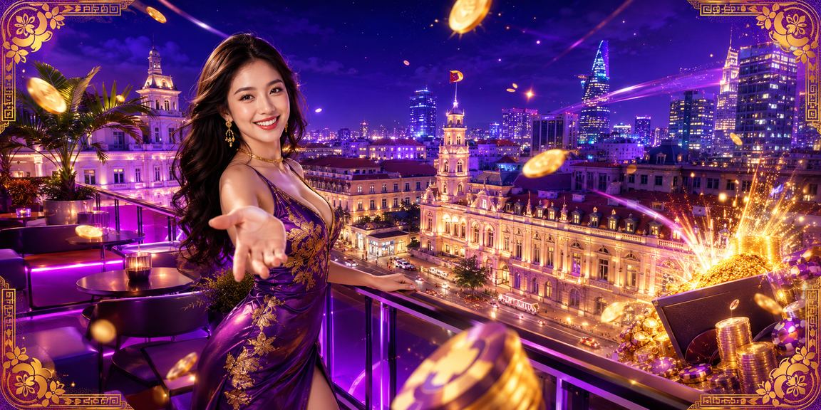 Cảnh đêm Hồ Chí Minh với ánh đèn neon rực rỡ, nơi người chơi ph88 thường mở app giải trí